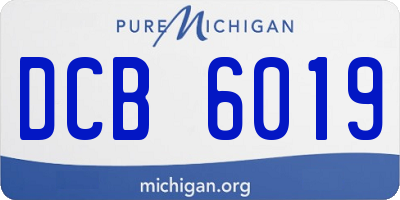 MI license plate DCB6019
