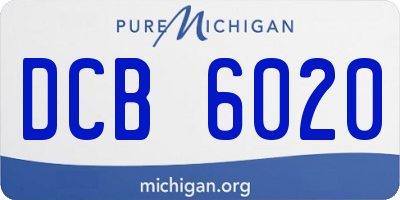MI license plate DCB6020