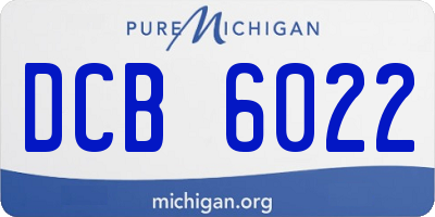 MI license plate DCB6022