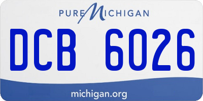 MI license plate DCB6026