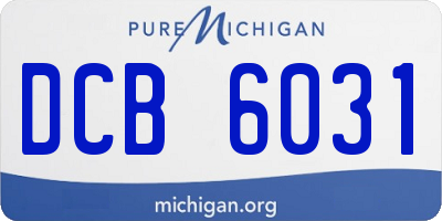 MI license plate DCB6031