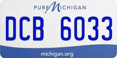 MI license plate DCB6033