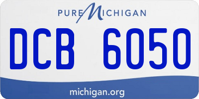 MI license plate DCB6050