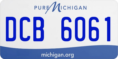 MI license plate DCB6061
