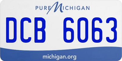 MI license plate DCB6063