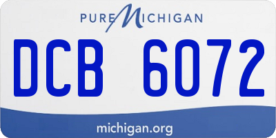 MI license plate DCB6072