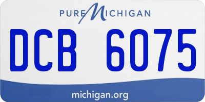 MI license plate DCB6075