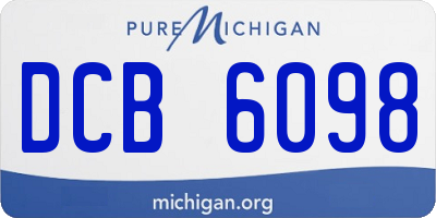 MI license plate DCB6098