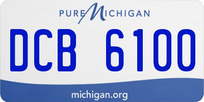 MI license plate DCB6100