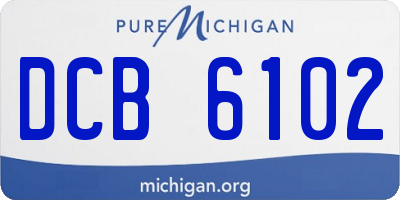 MI license plate DCB6102