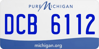 MI license plate DCB6112