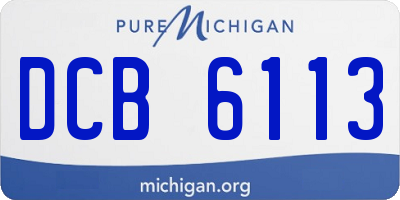 MI license plate DCB6113