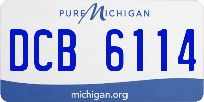 MI license plate DCB6114
