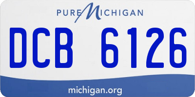 MI license plate DCB6126