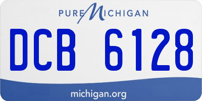 MI license plate DCB6128