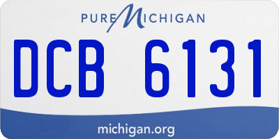 MI license plate DCB6131