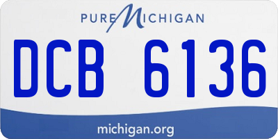 MI license plate DCB6136