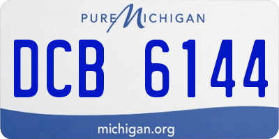 MI license plate DCB6144
