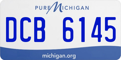 MI license plate DCB6145