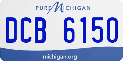 MI license plate DCB6150