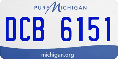 MI license plate DCB6151