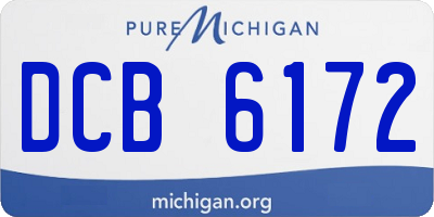 MI license plate DCB6172