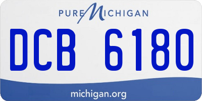 MI license plate DCB6180