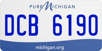 MI license plate DCB6190