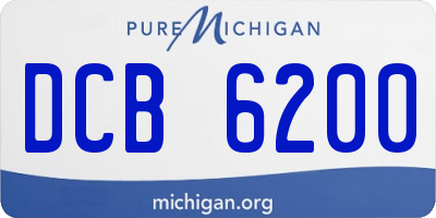 MI license plate DCB6200