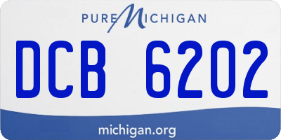 MI license plate DCB6202