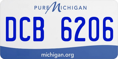 MI license plate DCB6206