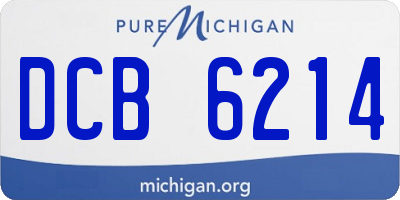 MI license plate DCB6214