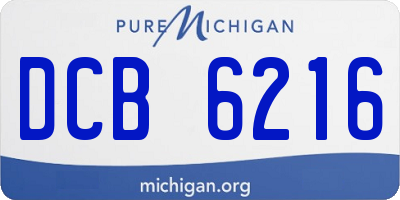 MI license plate DCB6216