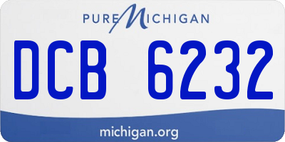 MI license plate DCB6232