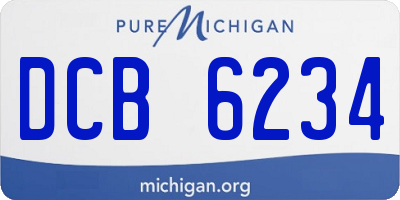 MI license plate DCB6234
