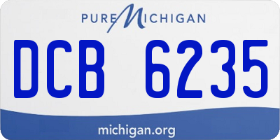MI license plate DCB6235