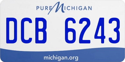 MI license plate DCB6243