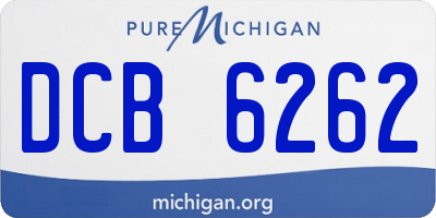 MI license plate DCB6262