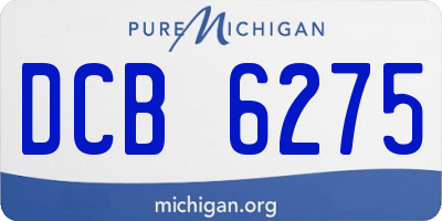 MI license plate DCB6275