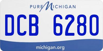 MI license plate DCB6280