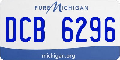 MI license plate DCB6296