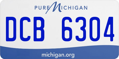 MI license plate DCB6304