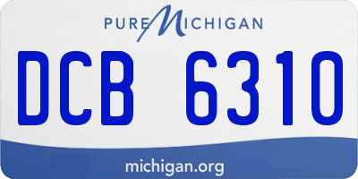 MI license plate DCB6310