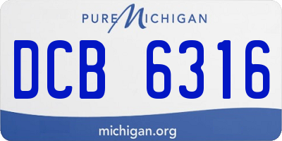 MI license plate DCB6316