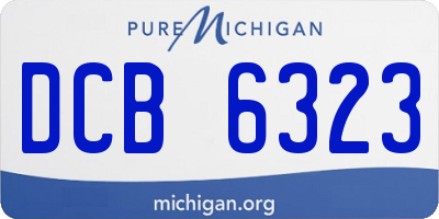 MI license plate DCB6323