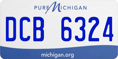MI license plate DCB6324