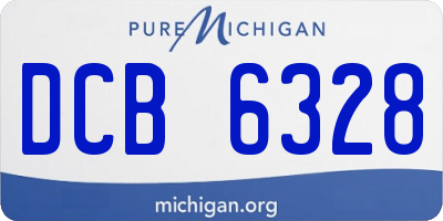 MI license plate DCB6328