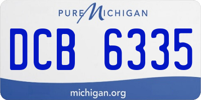 MI license plate DCB6335