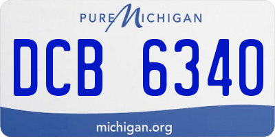 MI license plate DCB6340