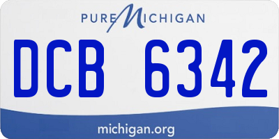 MI license plate DCB6342